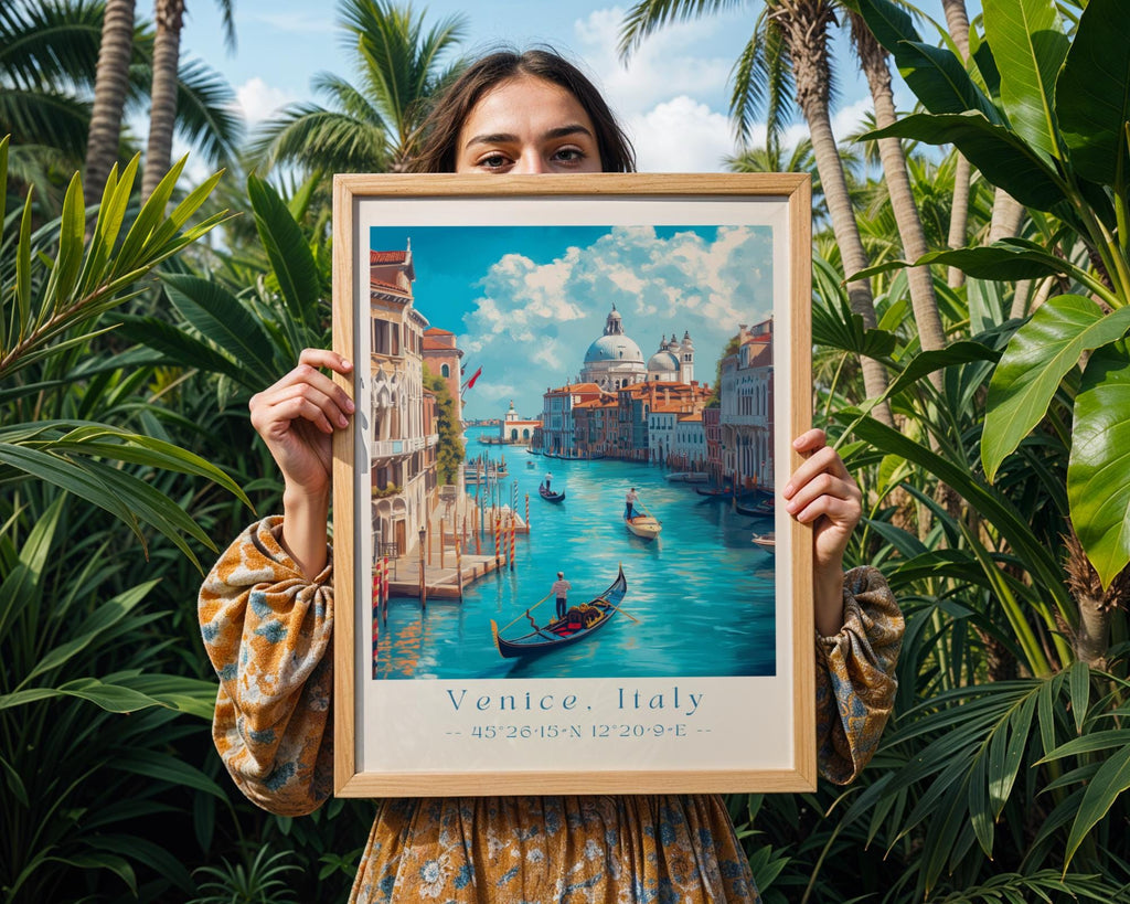 Venice Italy Print | Grand Canal Gondola, Italian Travel Poster wall art print, modern home decor, unframed artwork by Nomad & Nest