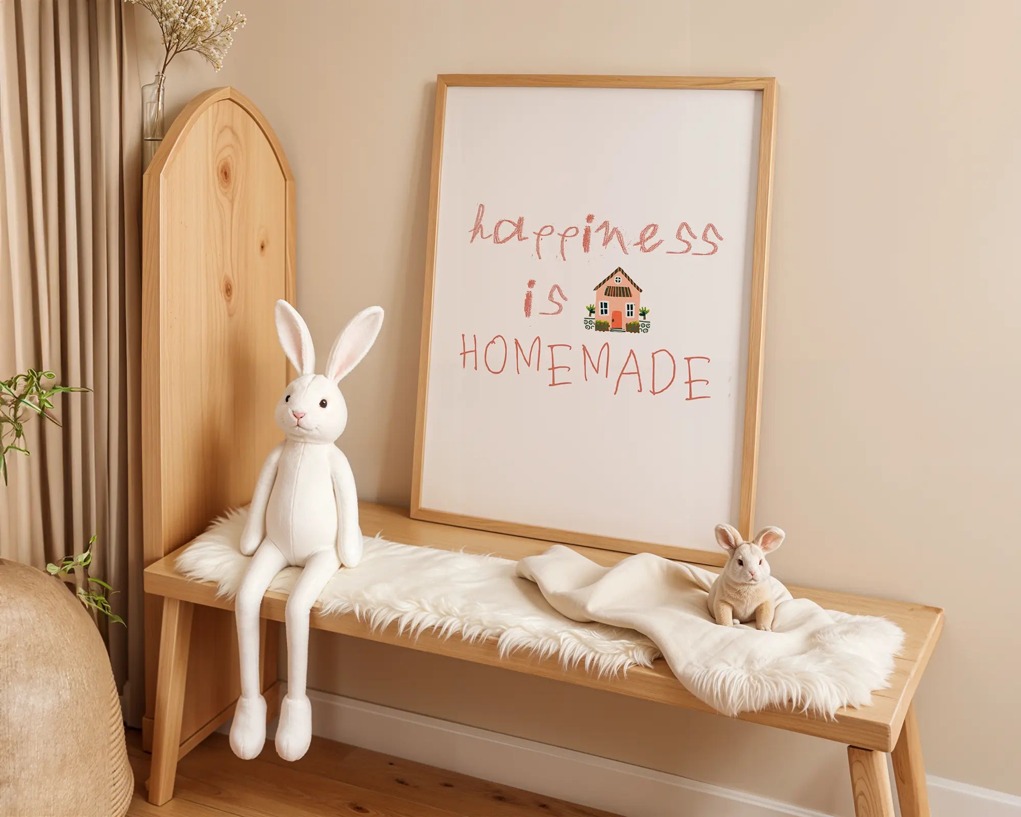 Playroom Ideas | Happiness Is Homemade Nursery Wall Art, Warm Family Quote Print wall art print, modern home decor, unframed artwork by Nomad & Nest