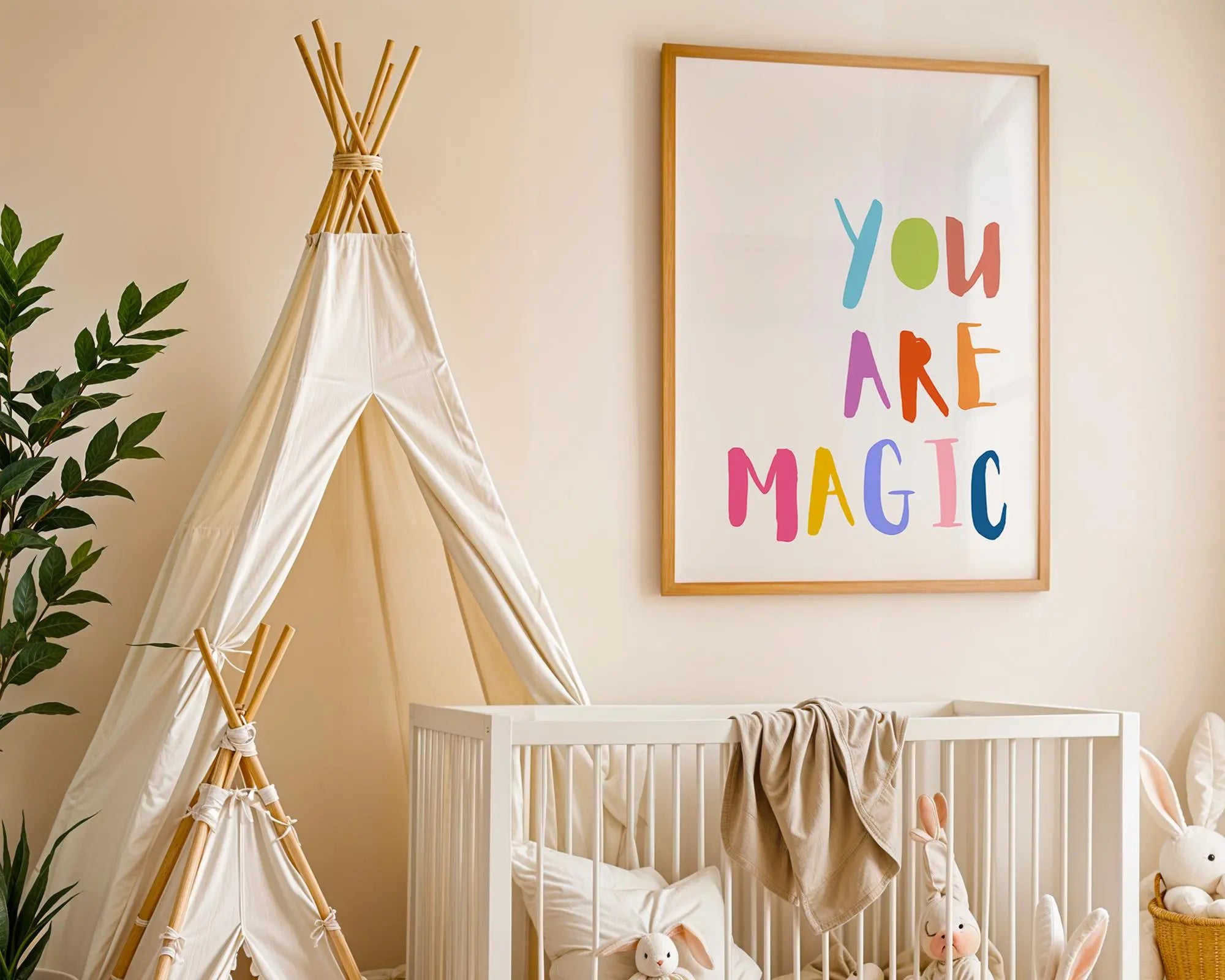 Playroom Ideas | You Are Magic Nursery Wall Art | Playful Quote Baby Print wall art print, modern home decor, unframed artwork by Nomad & Nest