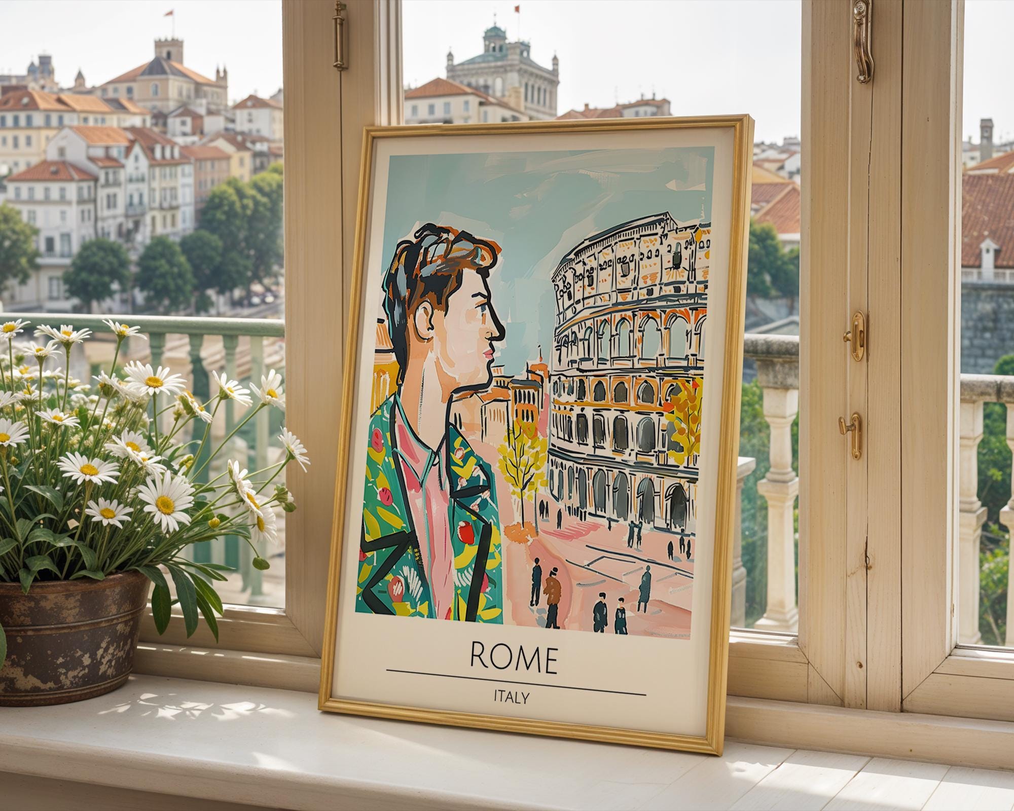 Rome Colosseum Travel Poster | Vintage Italian Architecture Art Print wall art print, modern home decor, unframed artwork by Nomad & Nest