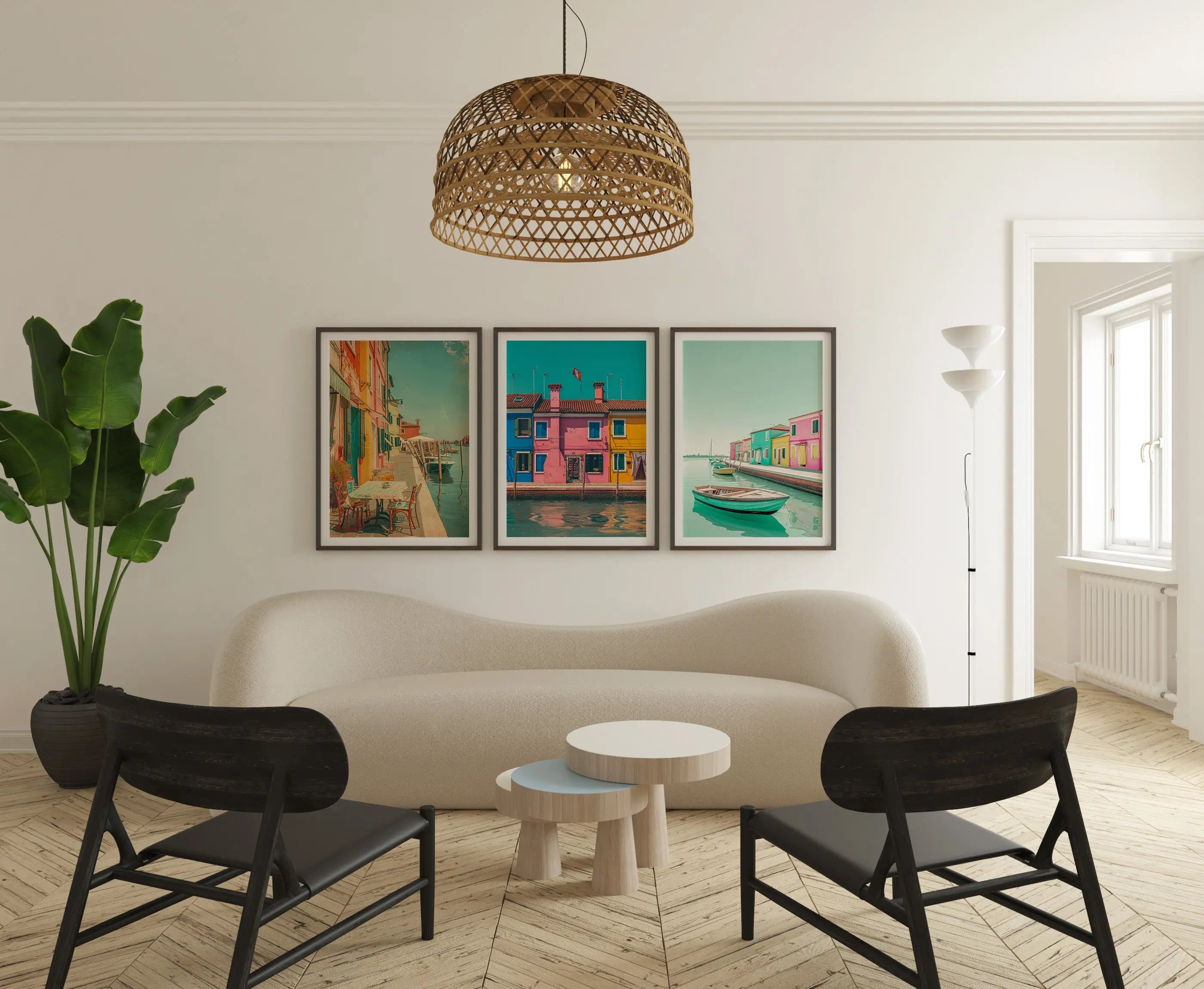 Colourful Prints | Venice Canal Print Set | Italian Coastal Art Trio (Set of 3) wall art print, modern home decor, unframed artwork by Nomad & Nest