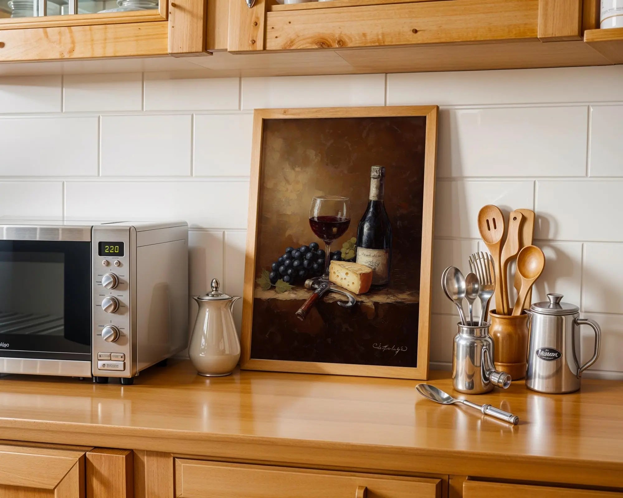 Wine and Cheese Still Life Print | Vintage Kitchen Wall Art wall art print, modern home decor, unframed artwork by Nomad & Nest
