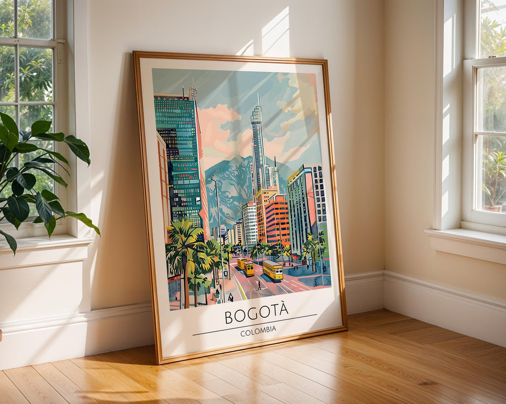 Bogotá Colombia Travel Poster | Modern Cityscape Wall Art wall art print, modern home decor, unframed artwork by Nomad & Nest
