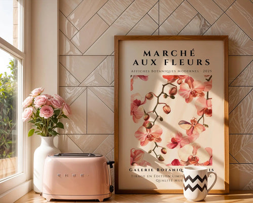 Blush Orchid Flower Market Print | Parisian Botanical Art wall art print, modern home decor, unframed artwork by Nomad & Nest