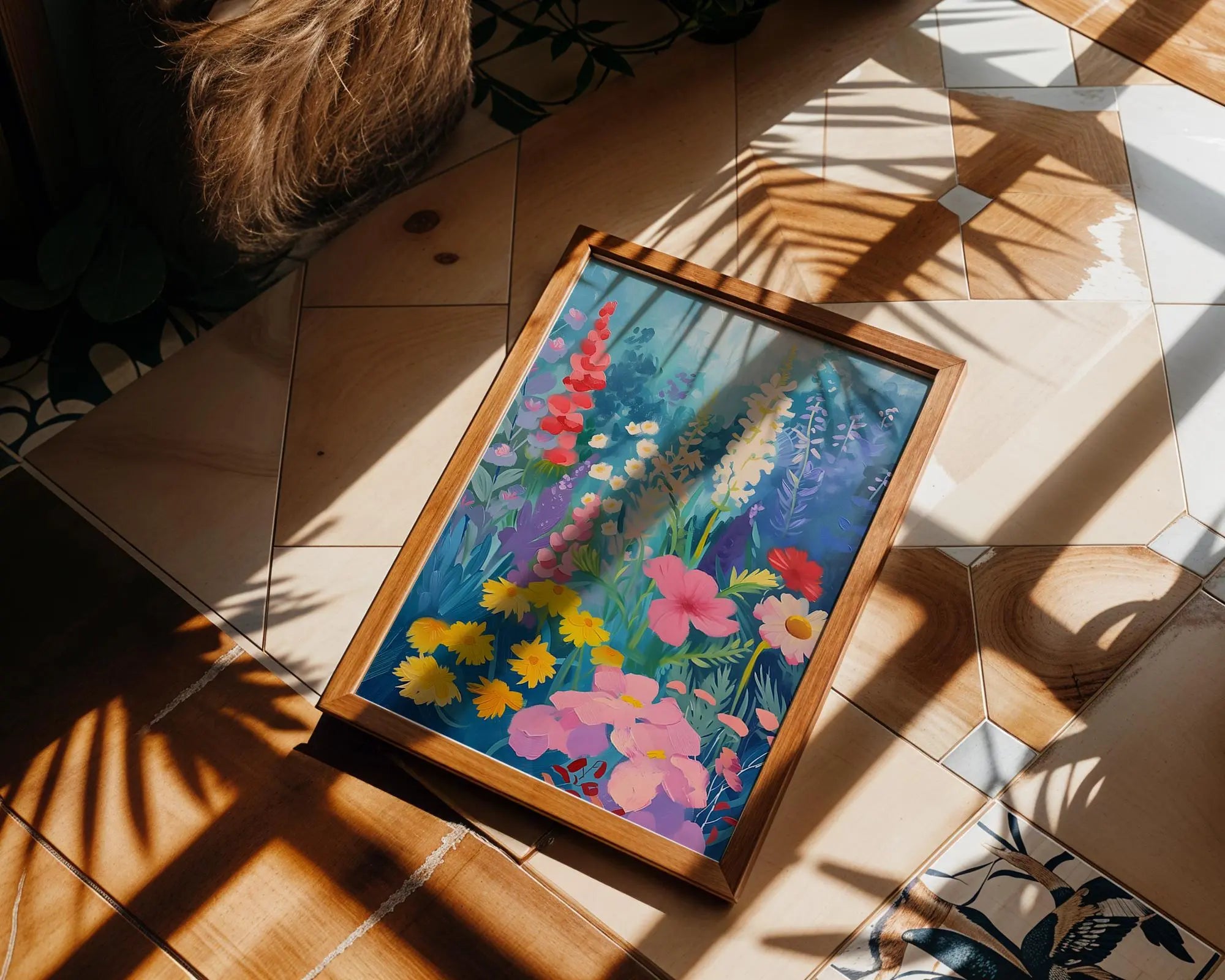 Modern Pop Art | Wildflower Garden Painting Print | Botanical Floral wall art print, modern home decor, unframed artwork by Nomad & Nest