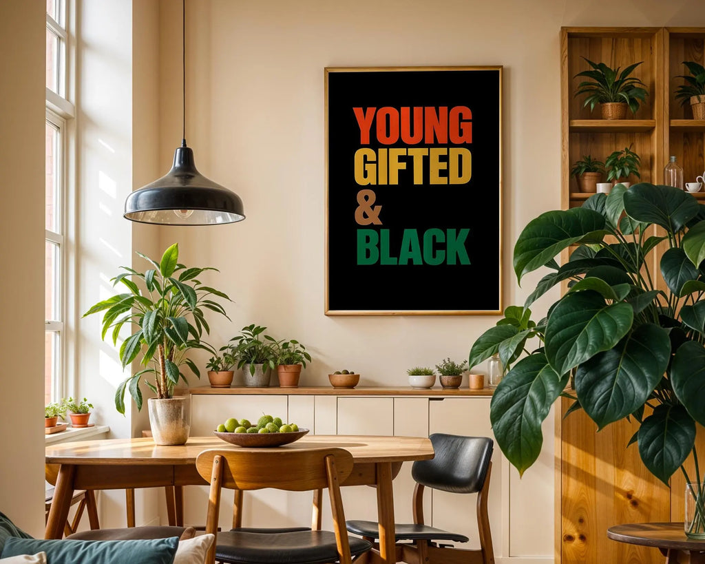 Positive Emotion | Young Gifted And Black Wall Art | Bold Cultural Typography | Empowerment Poster wall art print, modern home decor, unframed artwork by Nomad & Nest