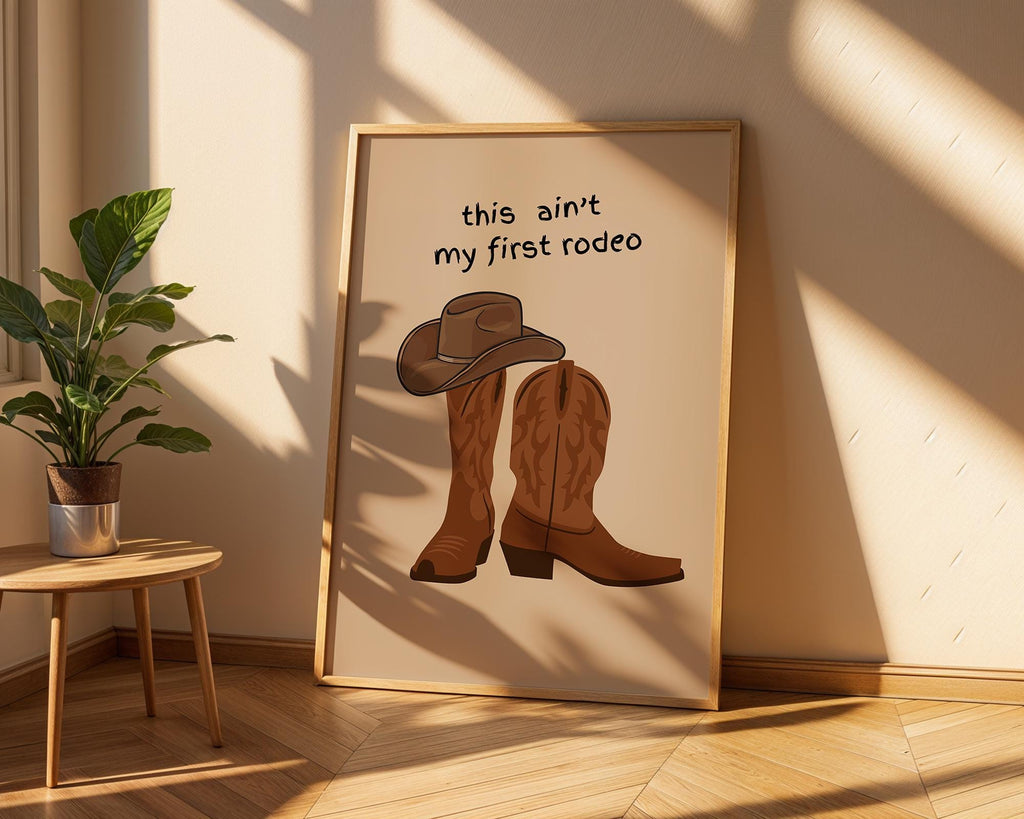Funny Cowboy Boots Print | Western Quote Wall Art wall art print, modern home decor, unframed artwork by Nomad & Nest