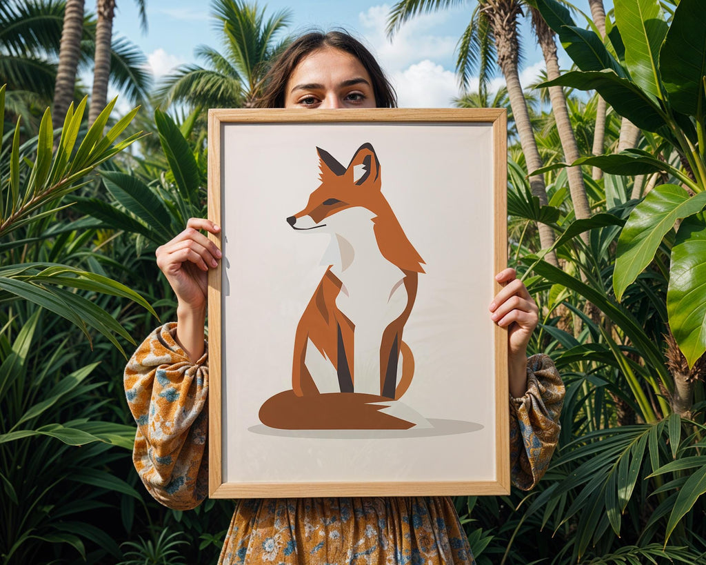 Orange Fox Art Print | Modern Woodland Nursery Decor wall art print, modern home decor, unframed artwork by Nomad & Nest