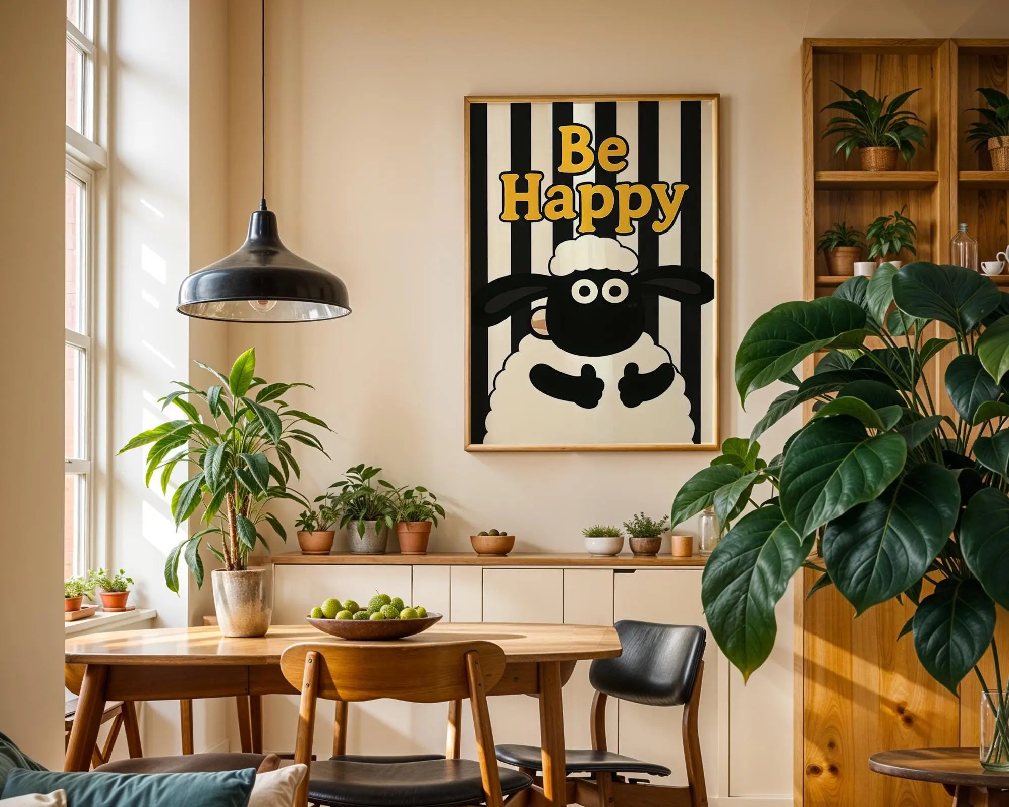 Positive Emotion | Be Happy Wall Art | Sheep Illustration Playful Nursery Decor wall art print, modern home decor, unframed artwork by Nomad & Nest