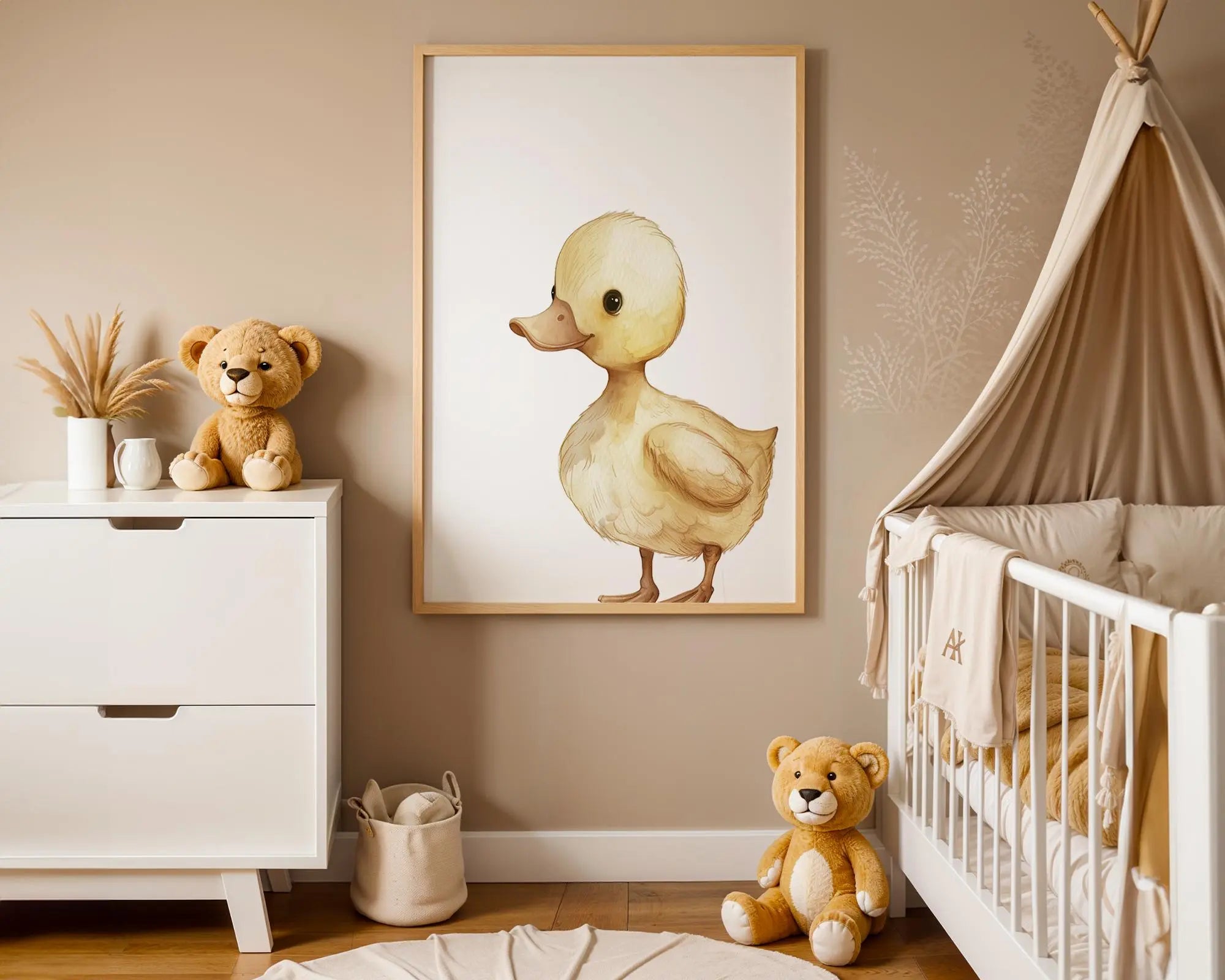 Playroom Ideas | Duckling Nursery Wall Art | Farm Animal Baby Print wall art print, modern home decor, unframed artwork by Nomad & Nest