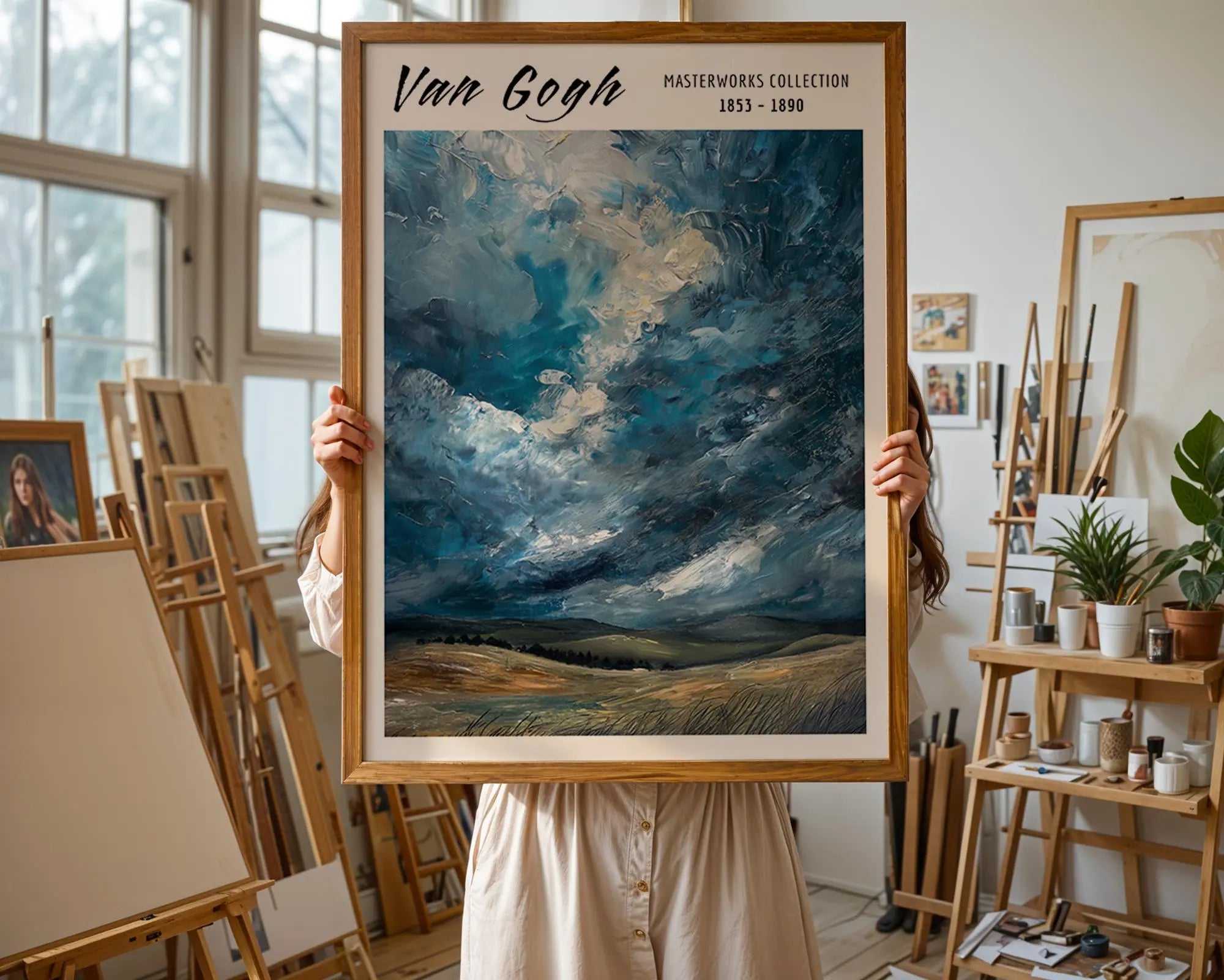 Van Gogh Print | Stormy Sky Landscape  | Impressionist Wall Art wall art print, modern home decor, unframed artwork by Nomad & Nest
