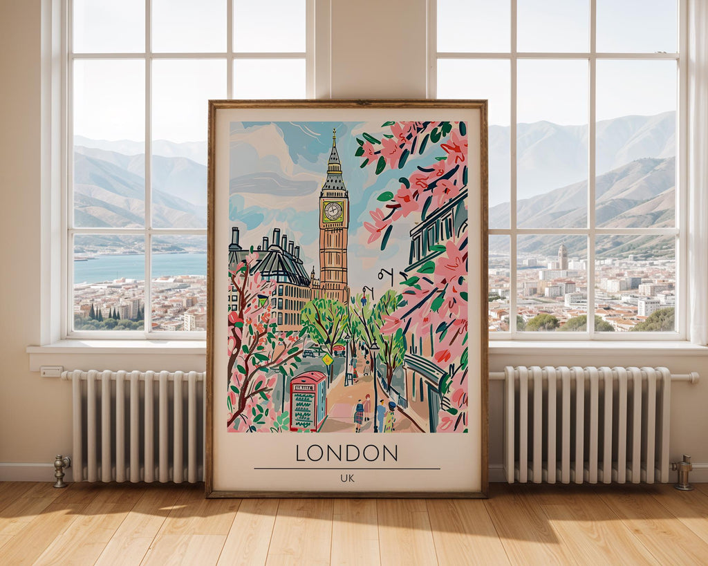 London Travel Poster | Big Ben Architecture Art Print wall art print, modern home decor, unframed artwork by Nomad & Nest