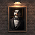 Duck in Tuxedo Art Print | Elegant Animal Portrait wall art print, modern home decor, unframed artwork by Nomad & Nest