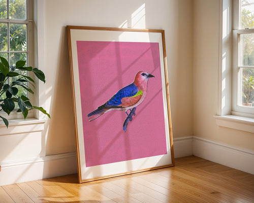 Colorful Bird Art Print | Maximalist Nursery Decor wall art print, modern home decor, unframed artwork by Nomad & Nest