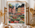 Oslo Flower Market Print | Scandinavian Cityscape Travel Poster wall art print, modern home decor, unframed artwork by Nomad & Nest