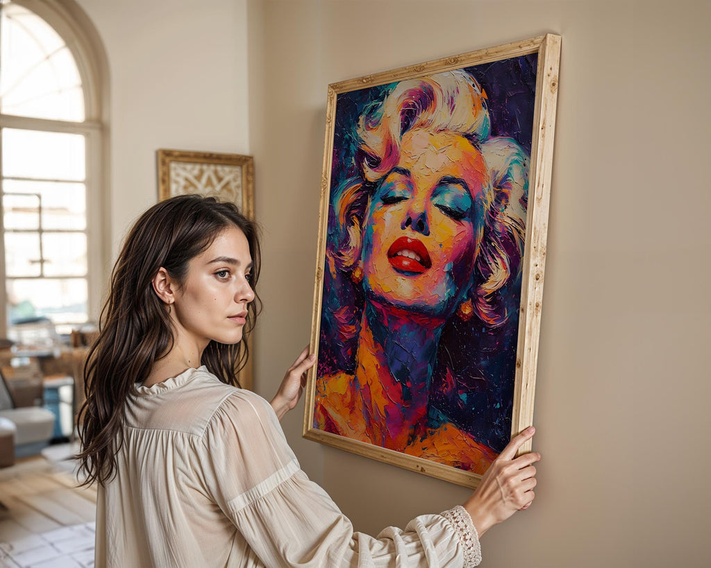 Modern Pop Art | Marilyn Monroe  Print | Colorful Palette Knife Painting wall art print, modern home decor, unframed artwork by Nomad & Nest