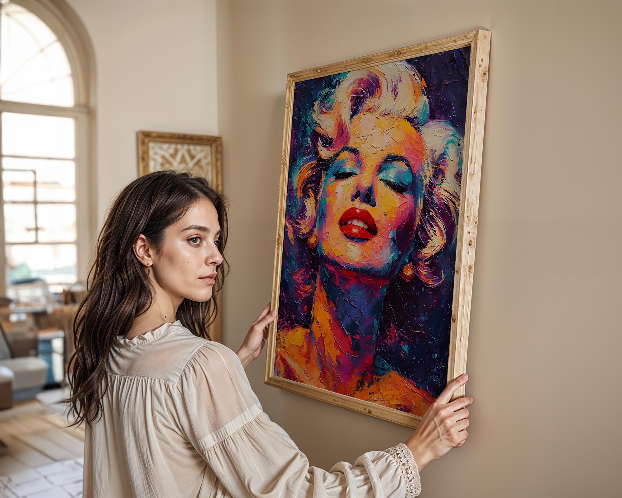Modern Pop Art | Marilyn Monroe  Print | Colorful Palette Knife Painting wall art print, modern home decor, unframed artwork by Nomad & Nest