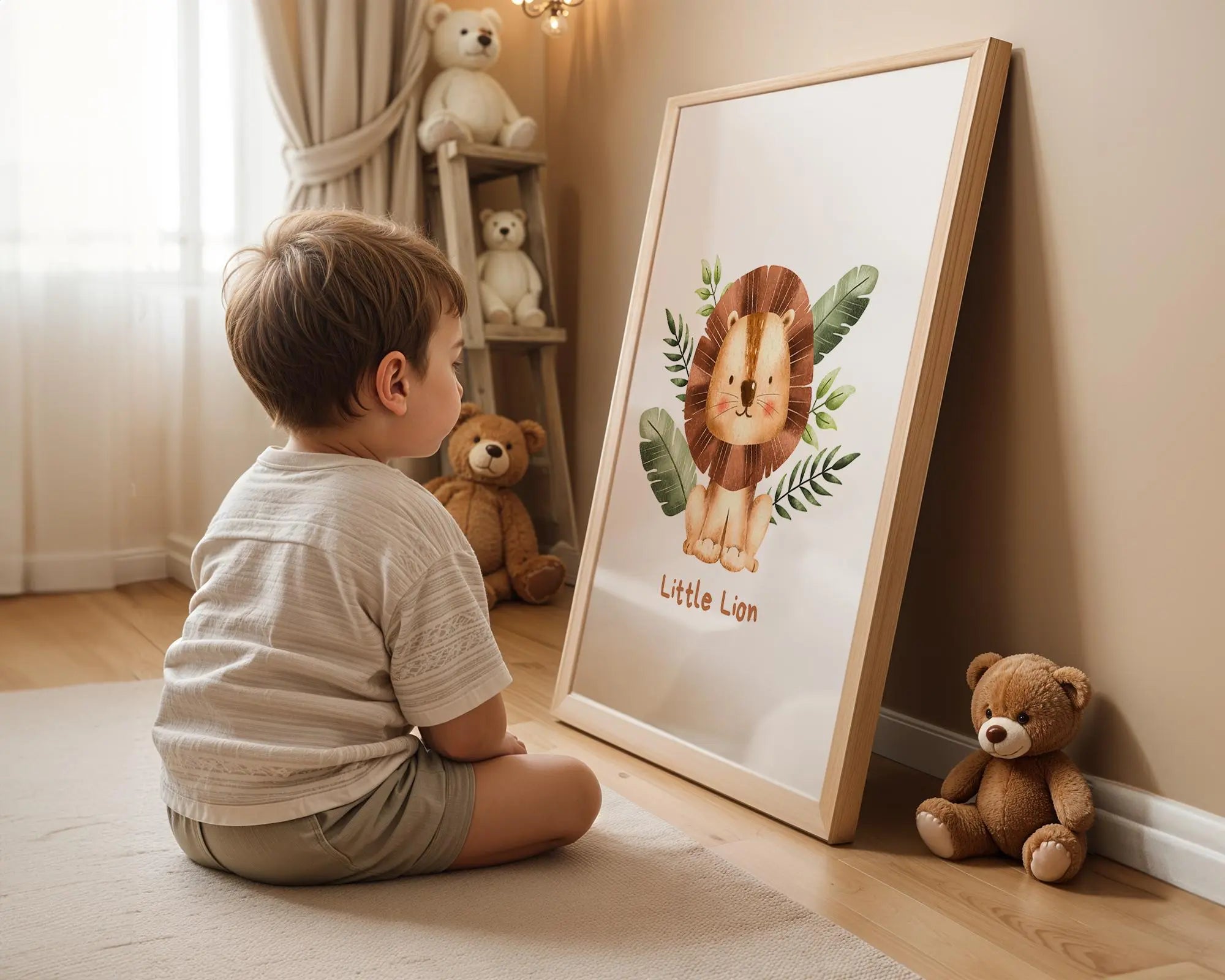 Playroom Ideas | Little Lion Nursery Print | Safari Animal Boho Wall Art wall art print, modern home decor, unframed artwork by Nomad & Nest