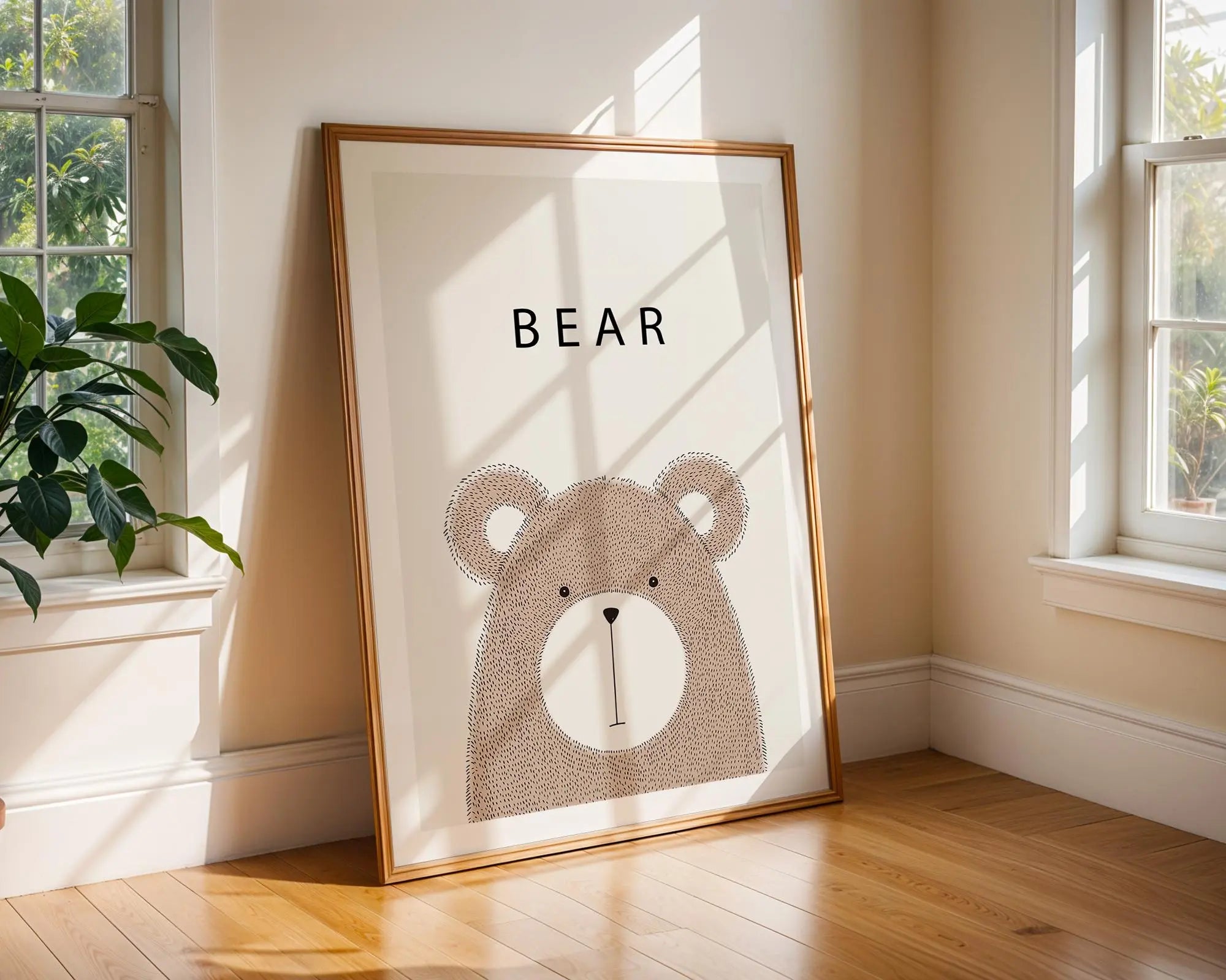 Minimalist Bear Nursery Print | Scandinavian Kids Room Decor wall art print, modern home decor, unframed artwork by Nomad & Nest