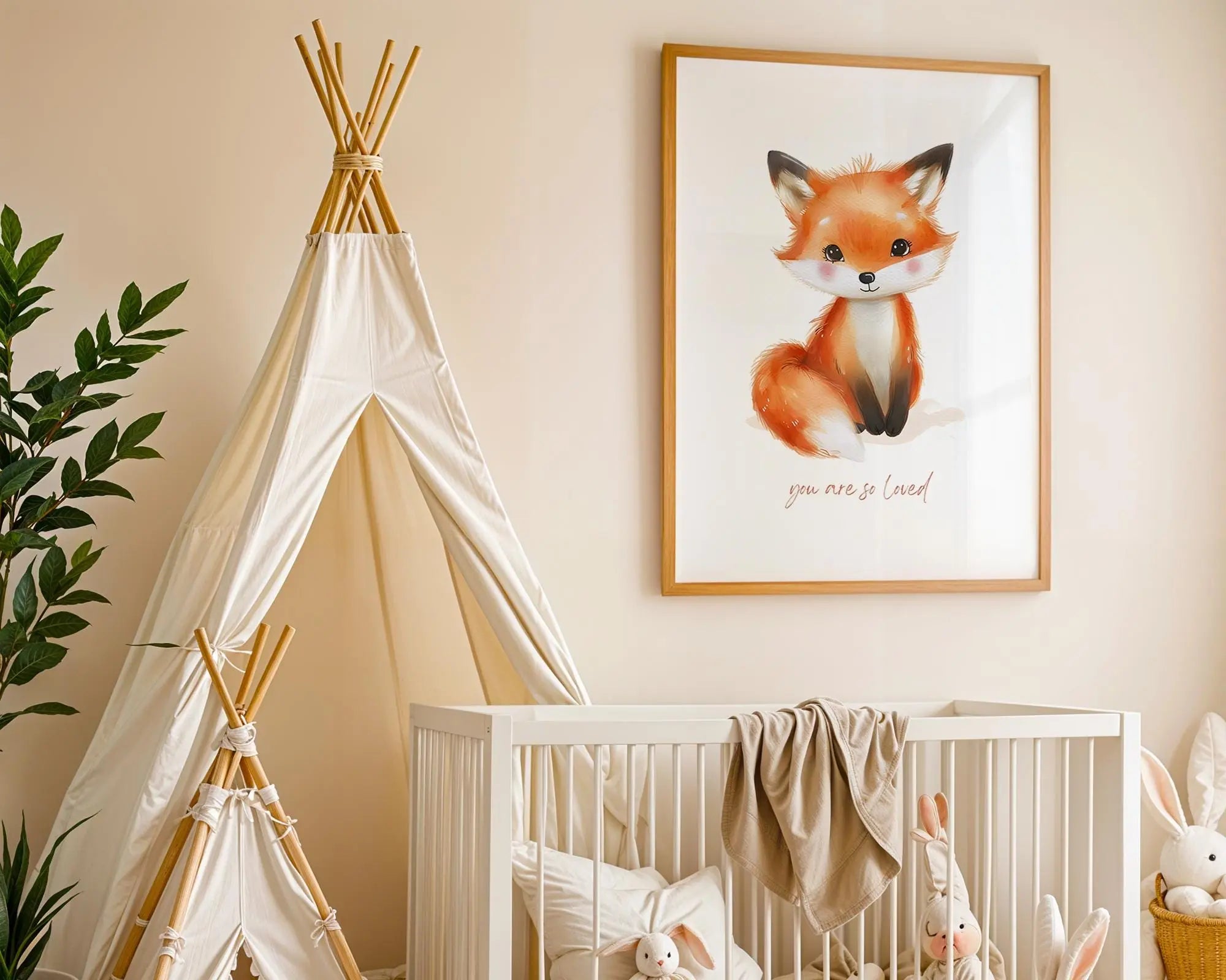 Playroom Ideas | Fox Nursery Wall Art | Woodland Animal Baby Illustration wall art print, modern home decor, unframed artwork by Nomad & Nest
