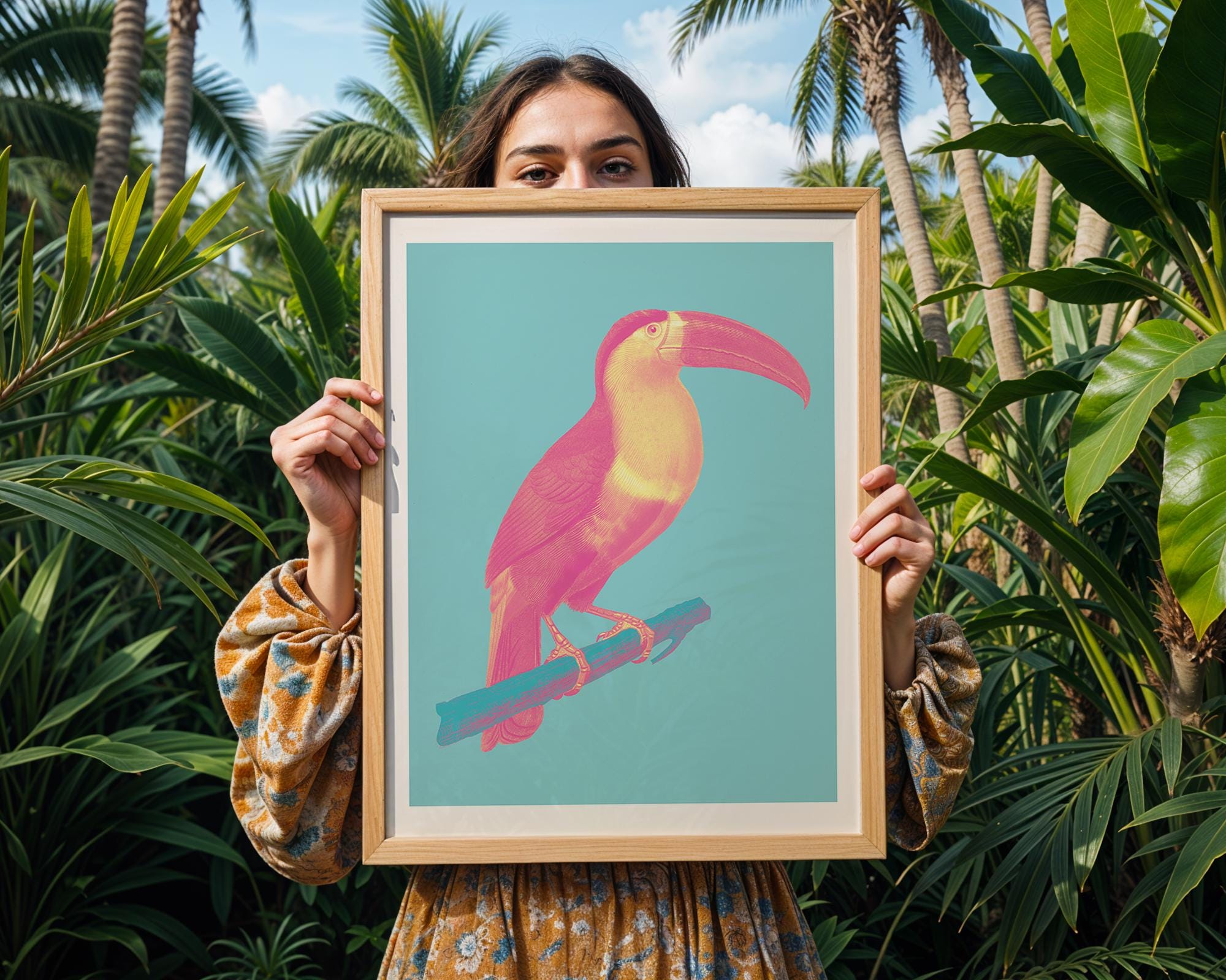 Colorful Toucan Print | Exotic Bird Wall Art, Tropical Decor wall art print, modern home decor, unframed artwork by Nomad & Nest