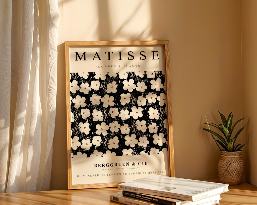 Henri Matisse Print | Flower  | Black and White Floral Art Poster wall art print, modern home decor, unframed artwork by Nomad & Nest