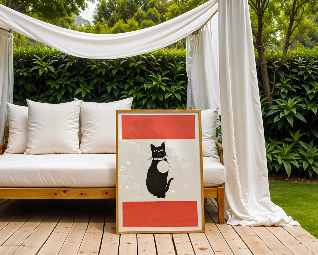 Minimalist Black Cat Art Print | Modern Animal Illustration, Nursery Décor wall art print, modern home decor, unframed artwork by Nomad & Nest