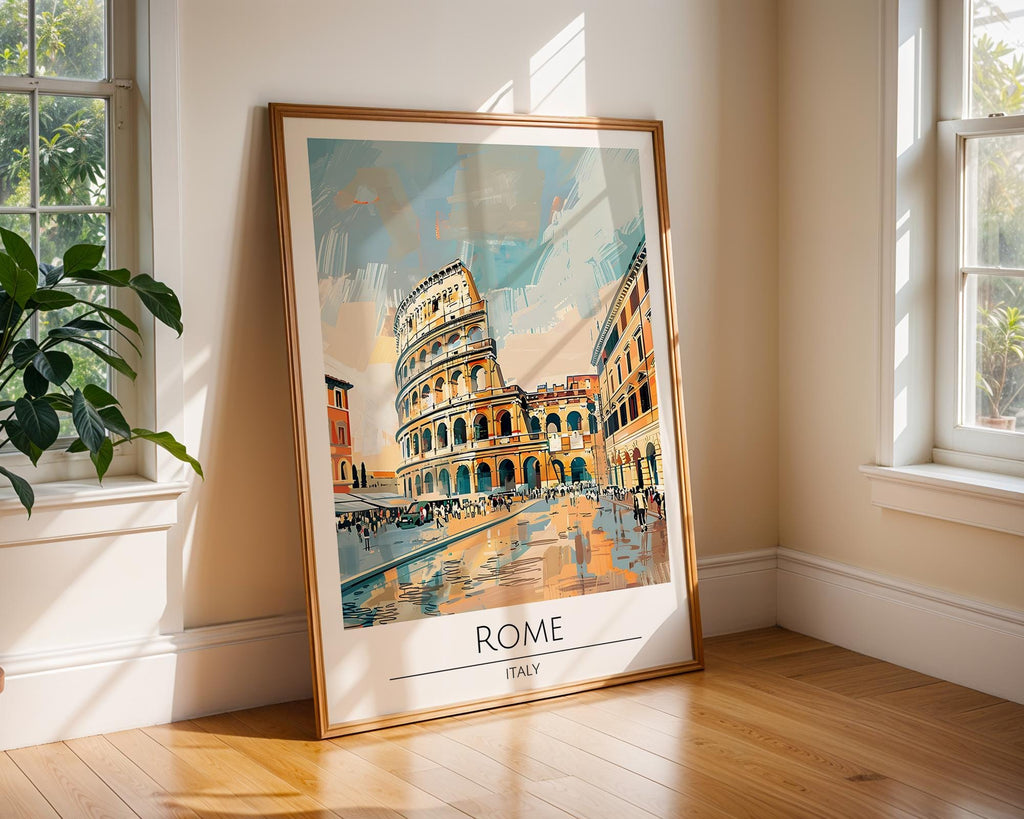 Rome Colosseum Travel Poster | Italian Architecture Art Print wall art print, modern home decor, unframed artwork by Nomad & Nest