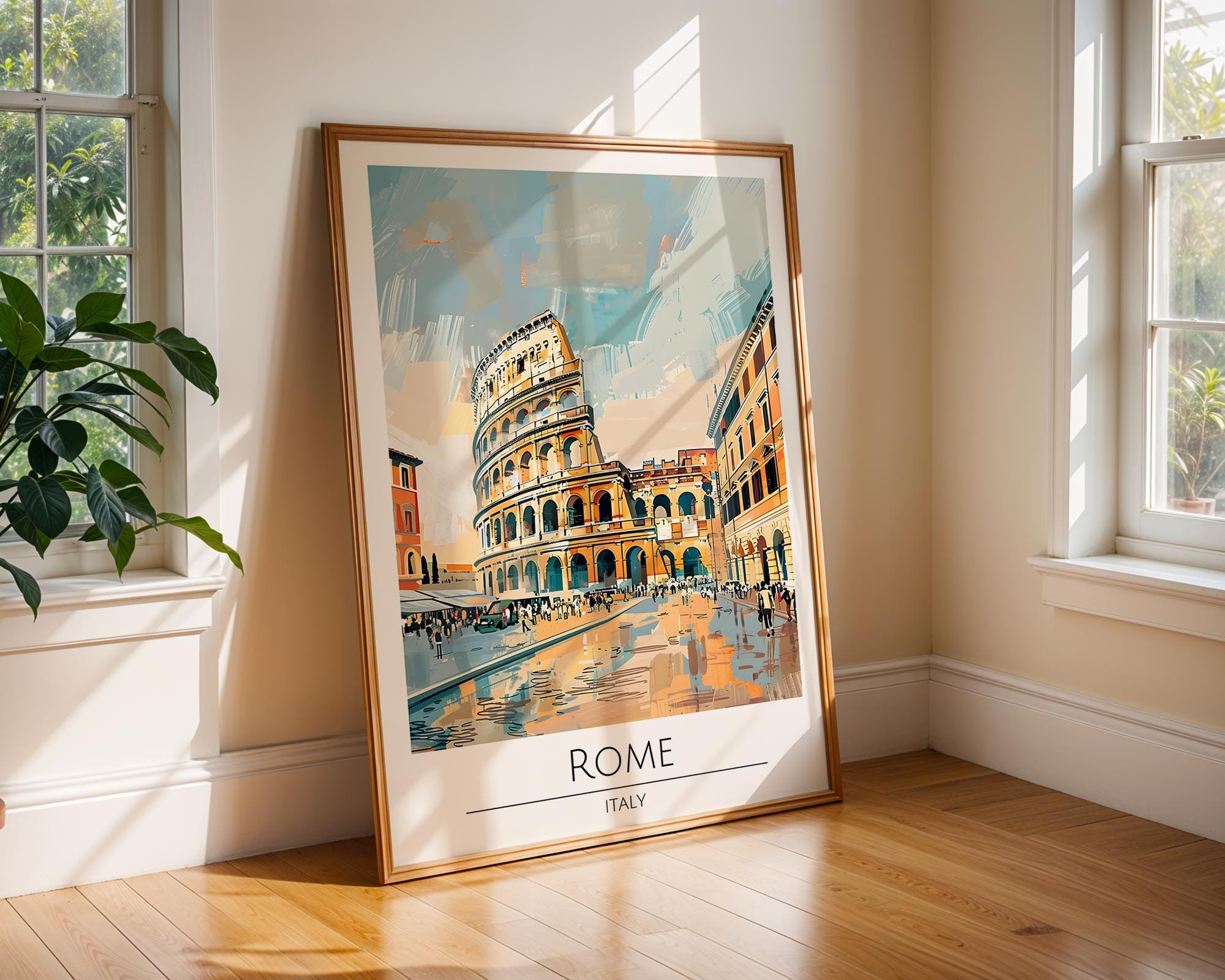 Rome Colosseum Travel Poster | Italian Architecture Art Print wall art print, modern home decor, unframed artwork by Nomad & Nest