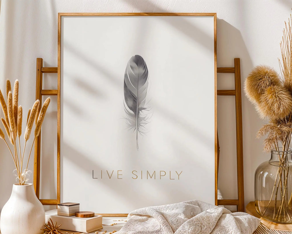 Feather Wall Art Print | Minimalist Zen Home Decor wall art print, modern home decor, unframed artwork by Nomad & Nest