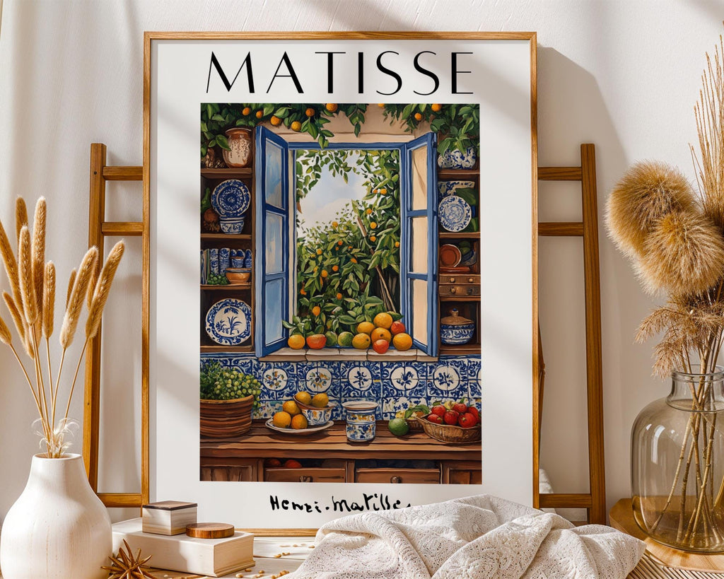 Henri Matisse Print | Inspired Kitchen  | Open Window, Fruit Still Life wall art print, modern home decor, unframed artwork by Nomad & Nest