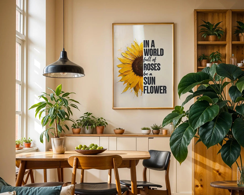 Sunflower Print | Positive Quote Floral Wall Art wall art print, modern home decor, unframed artwork by Nomad & Nest