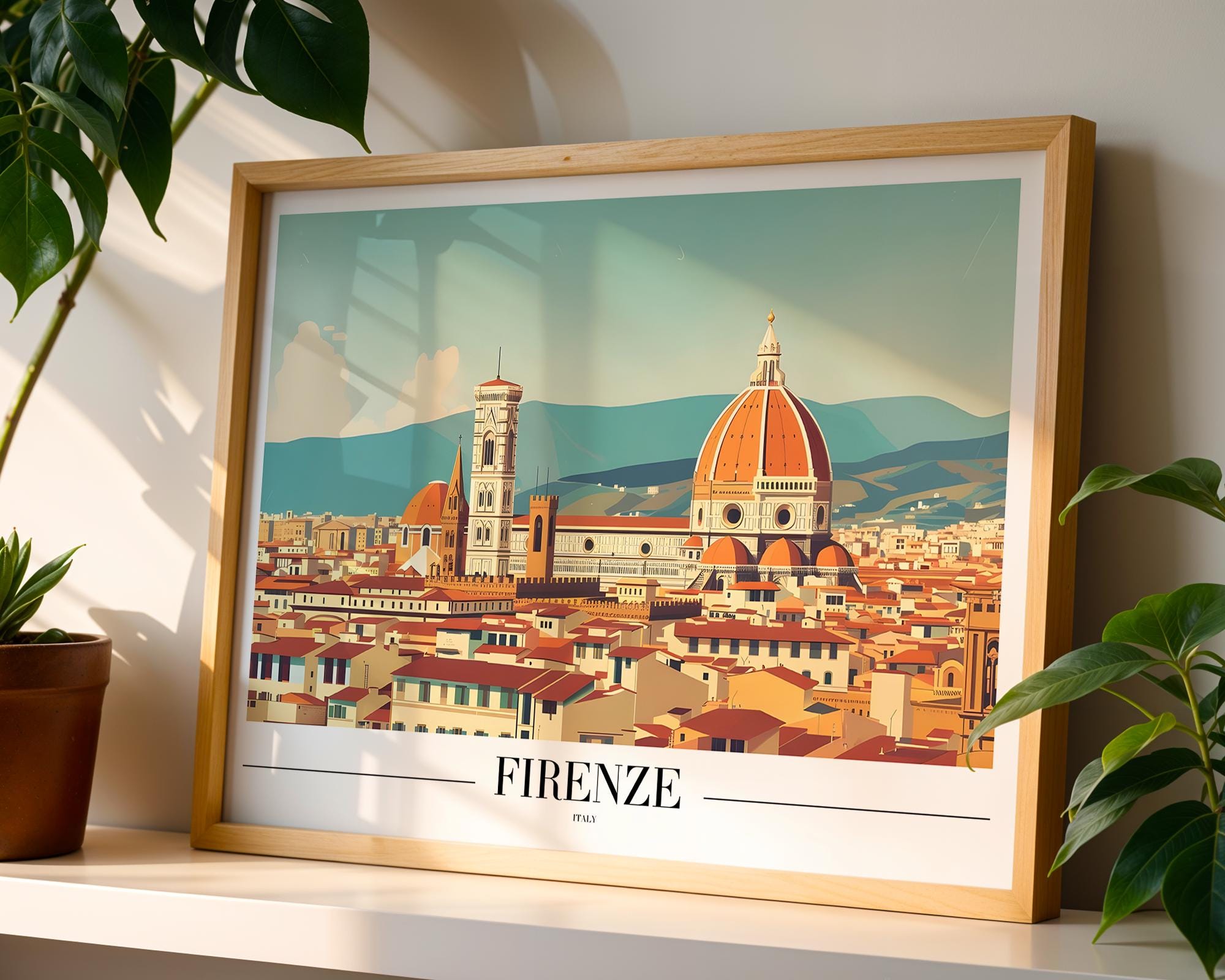Florence Cathedral Travel Poster | Vintage Tuscan Wall Art Print wall art print, modern home decor, unframed artwork by Nomad & Nest