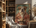 Japanese Poster | Kimono Bulldog Print – Funny Oriental Dog Wall Art wall art print, modern home decor, unframed artwork by Nomad & Nest