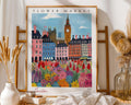 London Flower Market Print | Big Ben Travel Poster, Botanical Wall Art wall art print, modern home decor, unframed artwork by Nomad & Nest