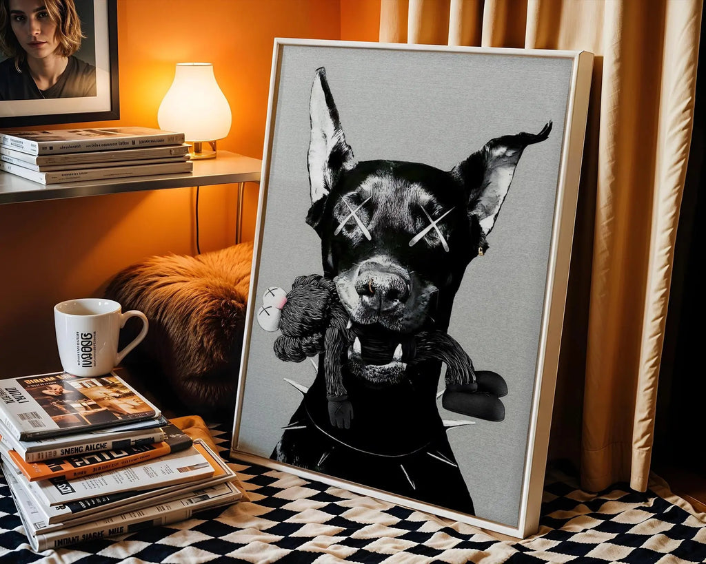 Urban Doberman Print | Street Art Poster wall art print, modern home decor, unframed artwork by Nomad & Nest