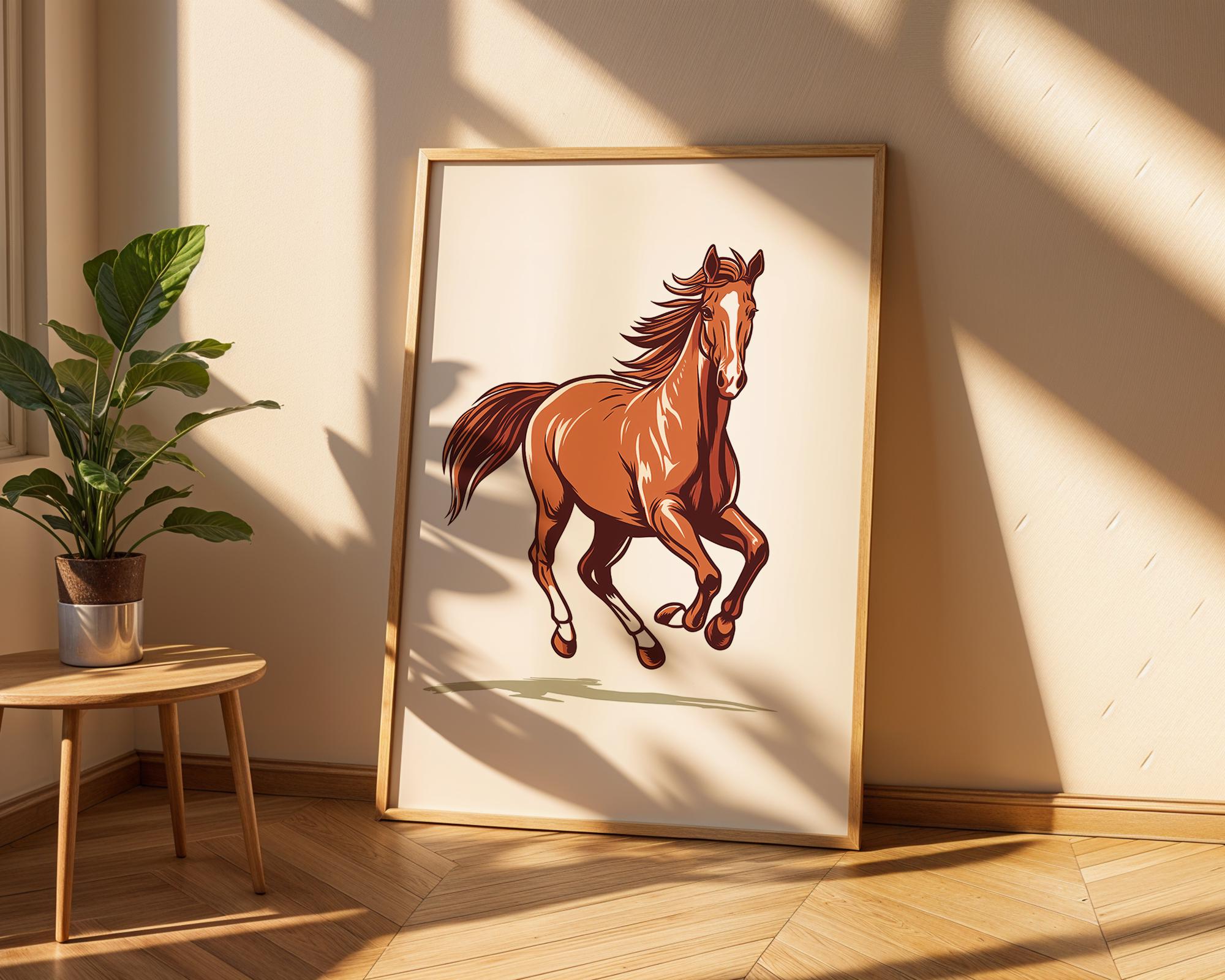 Elegant Horse Art Print | Farmhouse Wall Decor wall art print, modern home decor, unframed artwork by Nomad & Nest