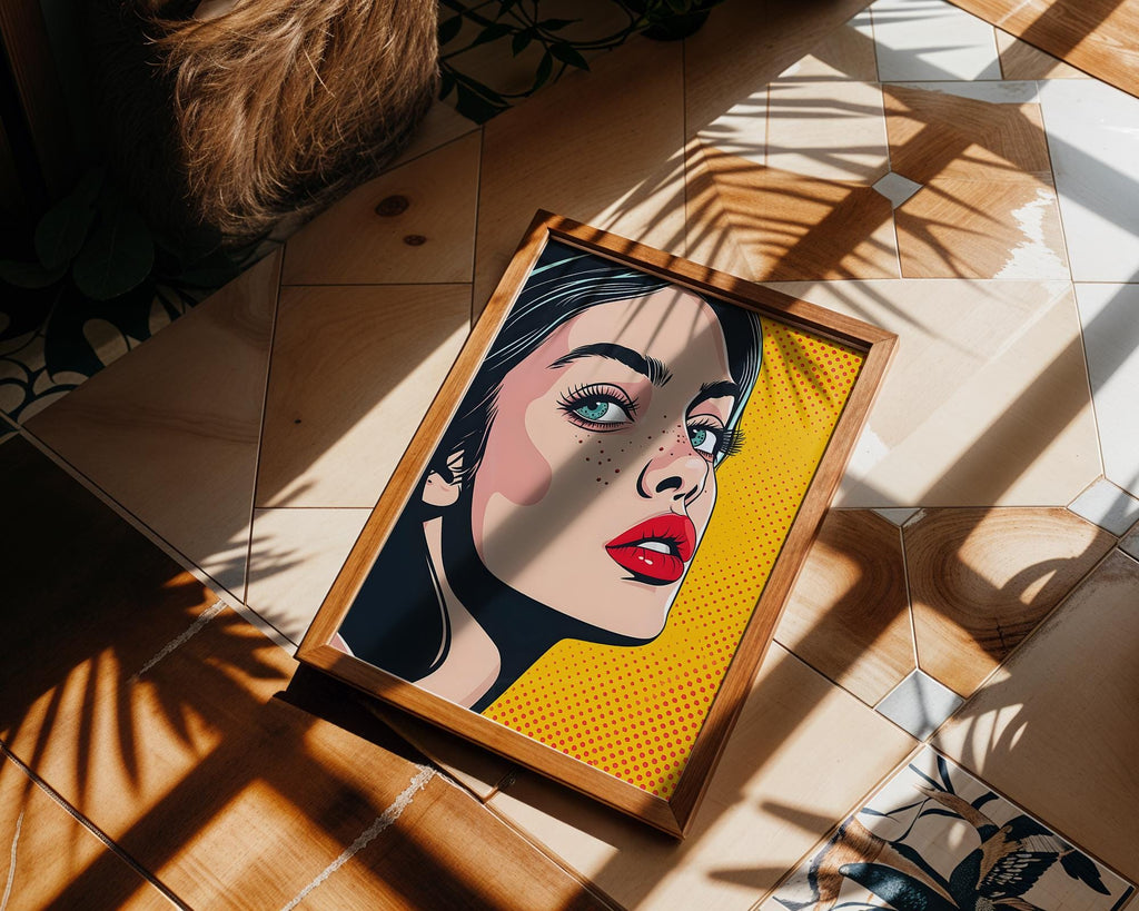 Modern Pop Art | Woman Portrait | Retro Comic Style  Print wall art print, modern home decor, unframed artwork by Nomad & Nest