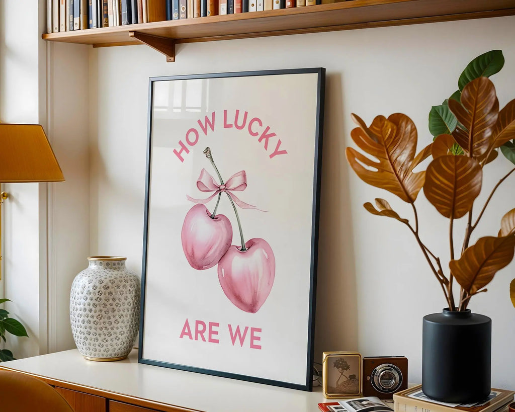 Pink Cherry Love Quote Art Print – Romantic Typography Wall Decor wall art print, modern home decor, unframed artwork by Nomad & Nest