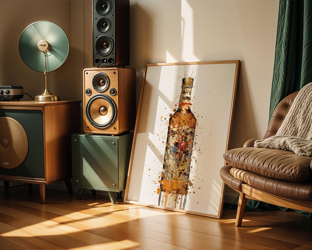 Abstract Liquor Bottle Art Print | Modern Bar Decor wall art print, modern home decor, unframed artwork by Nomad & Nest