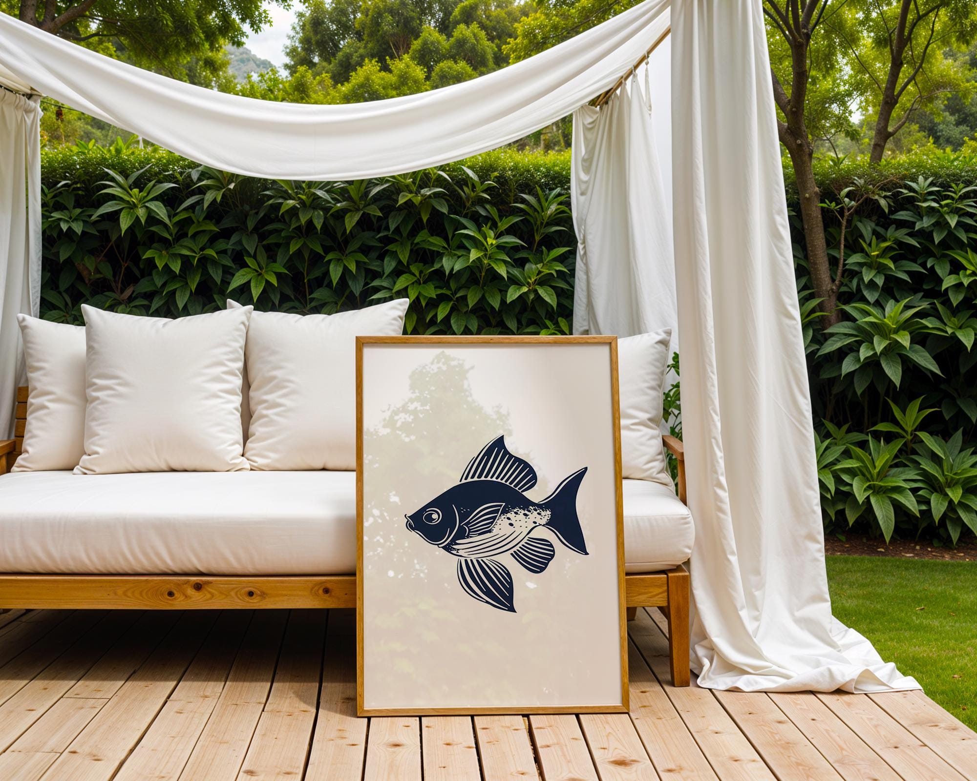 Modern Fish Wall Art Print | Minimalist Ocean Home Decor wall art print, modern home decor, unframed artwork by Nomad & Nest