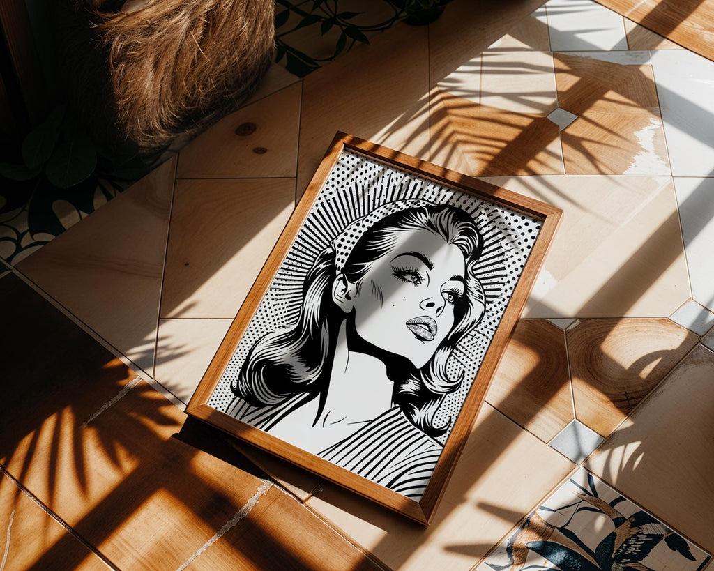 Modern Pop Art | Vintage  Woman Print | Retro Comic Book Style Poster wall art print, modern home decor, unframed artwork by Nomad & Nest