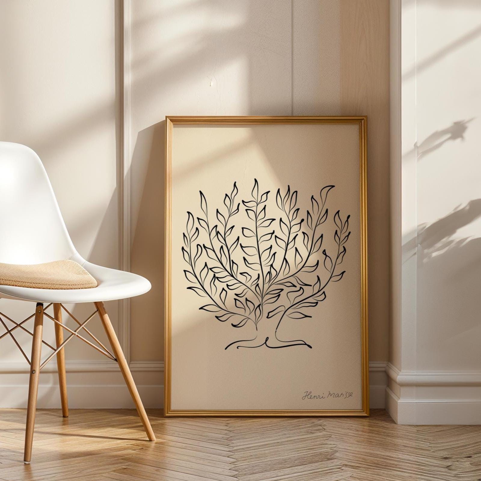 Henri Matisse Print | Floral Line Art  | Minimalist Black and White Botanical Poster wall art print, modern home decor, unframed artwork by Nomad & Nest