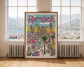 Marrakesh Travel Poster | Colorful Morocco Cityscape Wall Art wall art print, modern home decor, unframed artwork by Nomad & Nest
