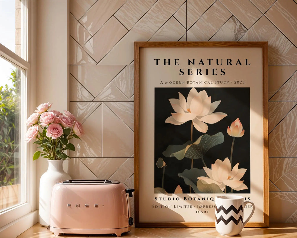 Midnight Lotus Flower Art Print | Modern Botanical Wall Decor wall art print, modern home decor, unframed artwork by Nomad & Nest