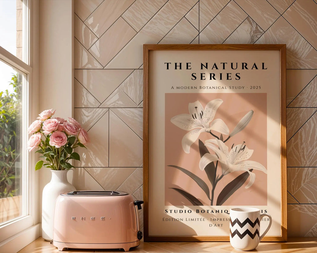 White Lilies Botanical Print | Modern Floral Wall Art wall art print, modern home decor, unframed artwork by Nomad & Nest