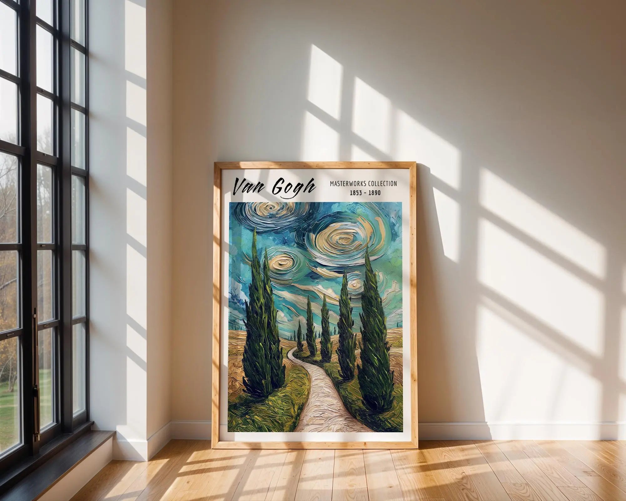 Van Gogh Print | Cypress Trees  | Impressionist Landscape Art wall art print, modern home decor, unframed artwork by Nomad & Nest