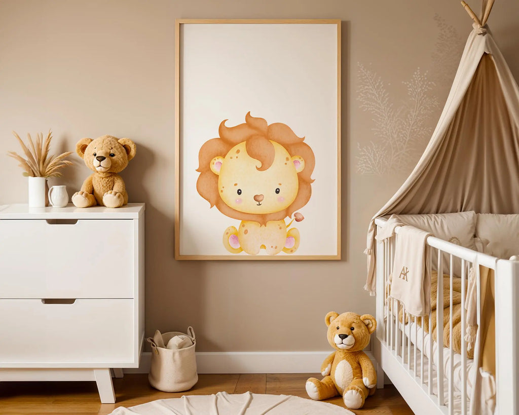 Playroom Ideas | Lion Nursery Print | Cute Safari Animal Wall Art wall art print, modern home decor, unframed artwork by Nomad & Nest