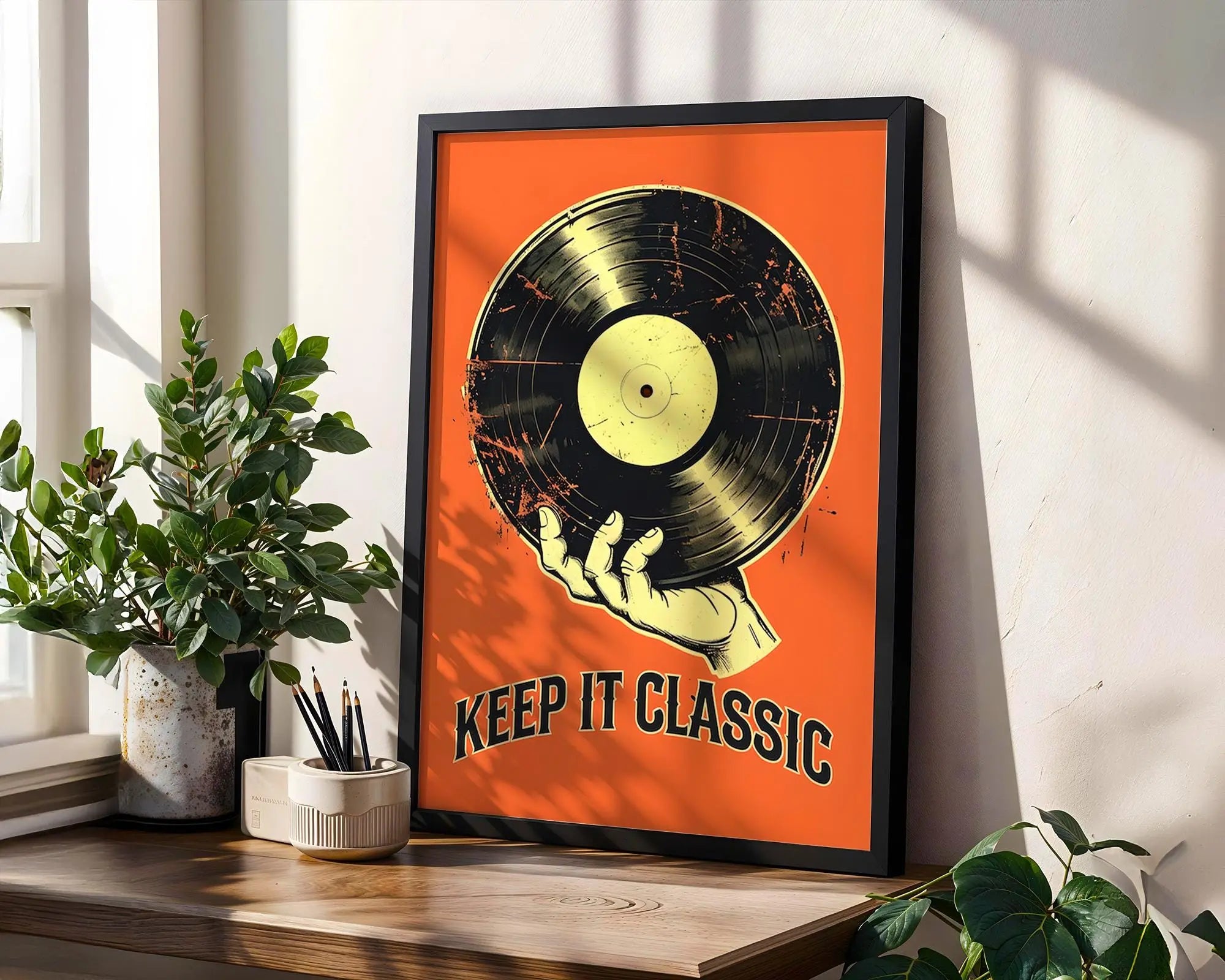 Retro Vinyl Record Art Print | Music Room Poster wall art print, modern home decor, unframed artwork by Nomad & Nest