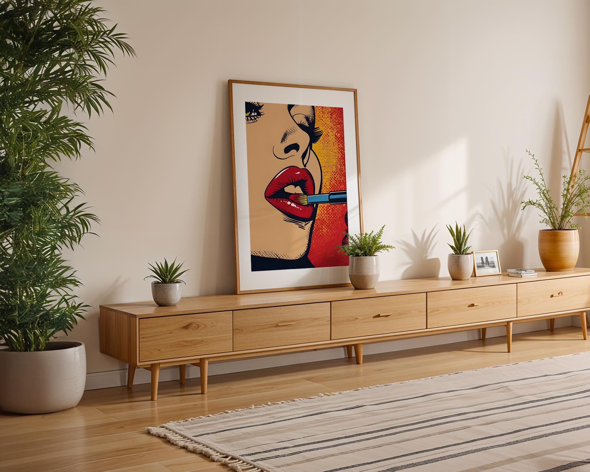 Modern Pop Art | Retro  Lipstick Print | Glam Red Lips, Feminine  Decor wall art print, modern home decor, unframed artwork by Nomad & Nest